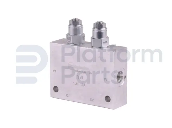 Hydraulic manifold, 2 valve, counterbalance