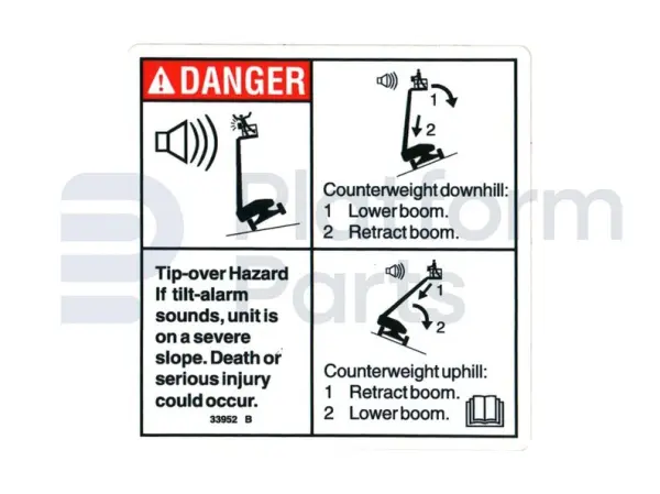Pegatina, tilt alarm