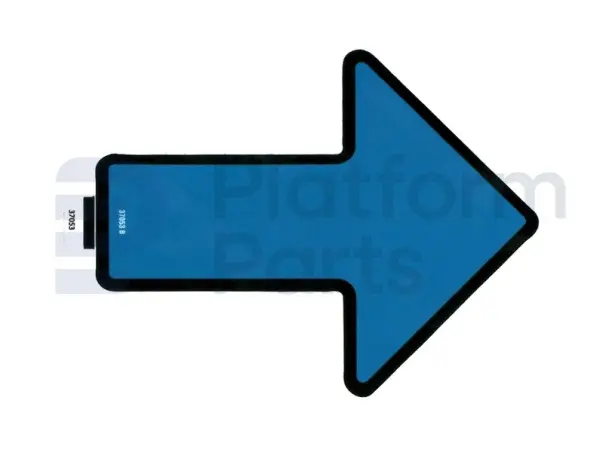 Decal, blue arrow