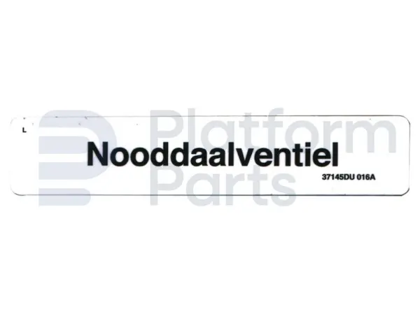 Decal, emergency down valve, Dutch