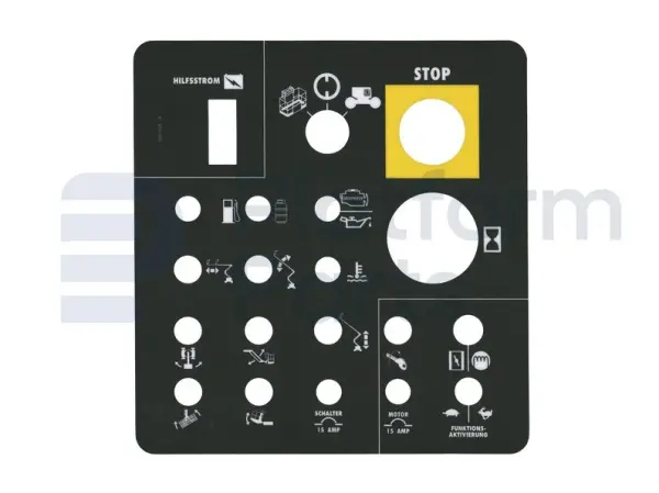 Decal, lower control, German