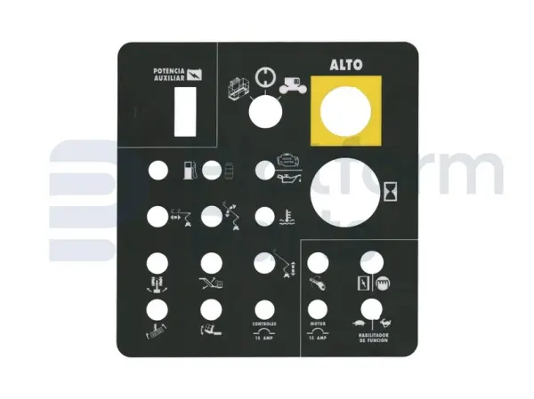 Decal, lower control, Spanish