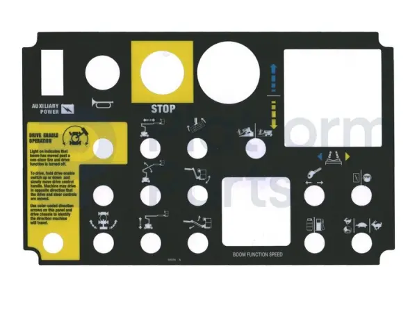 Decal, control, control box