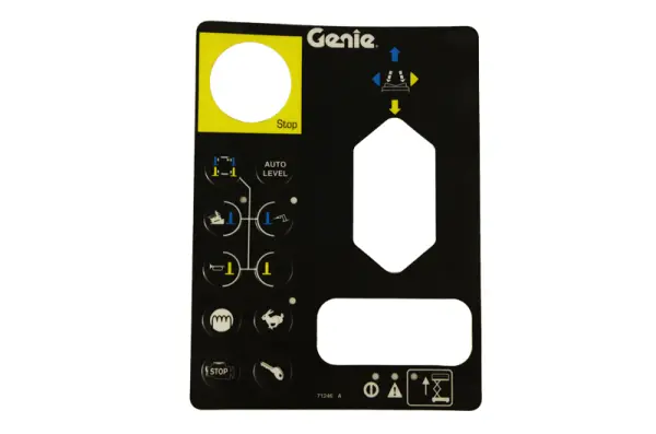Pegatina, uso, caja de control