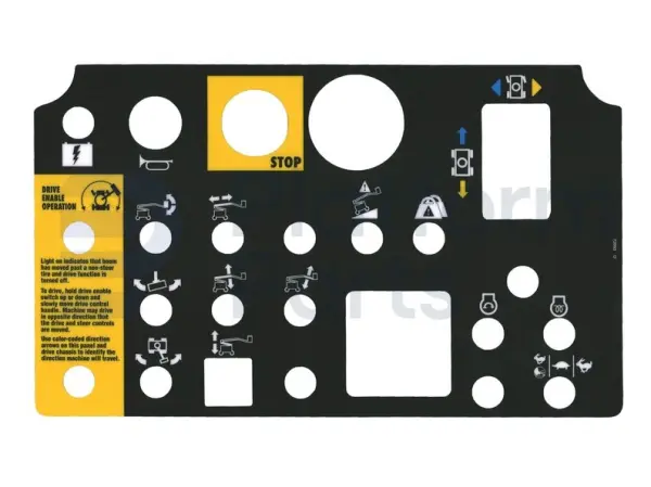Pegatina, uso, caja de control