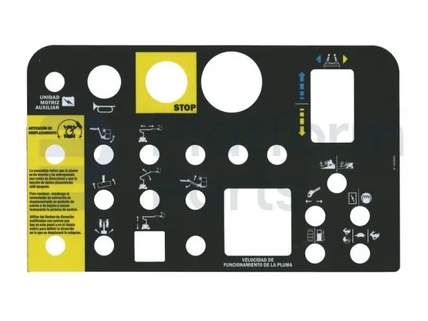 Decal, control, control box, Spanish