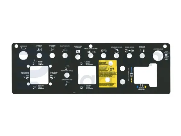 Pegatina, uso, caja de control, Francés