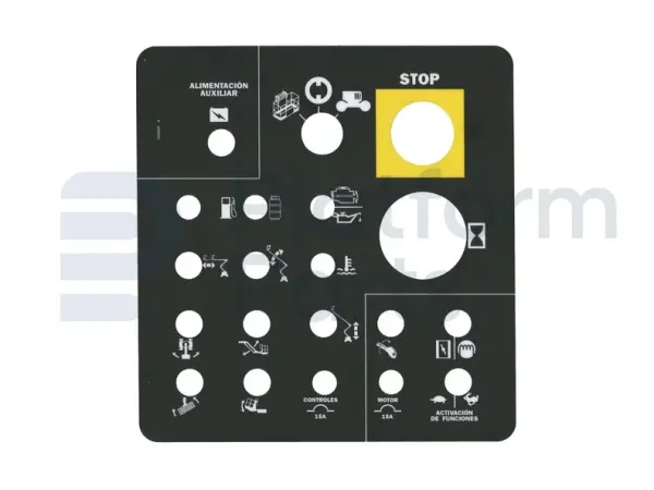Decal, lower control, Spanish