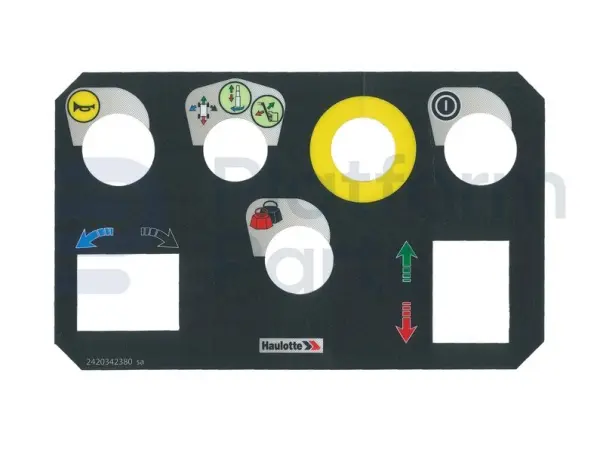 Decal, control, control box