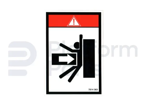Aufkleber, crushing hazard