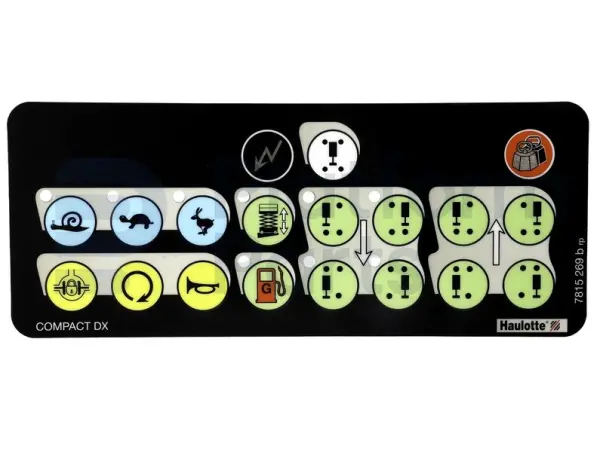 Decal, control, control box (without hydr. extension)