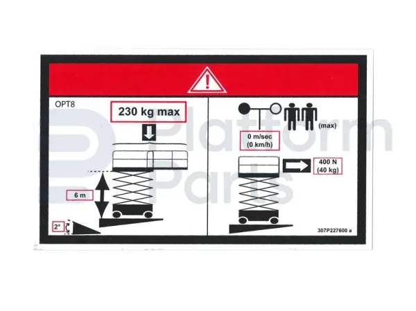 Decal, max capacity 230kg