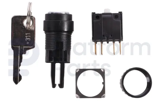 Switch, key, 3P spring return left or right to center, key removal from center