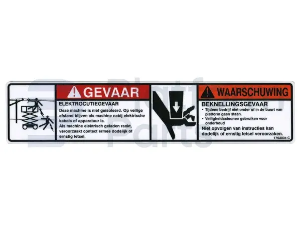 Decal, electrocution, hand crushing