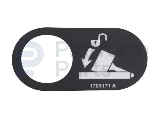 Sticker, jib stow, control box