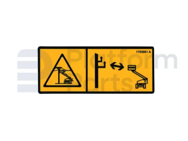 Decal, high voltage, boom lift