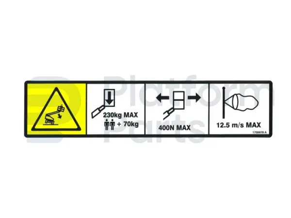 Decal, 230KG, boom lift
