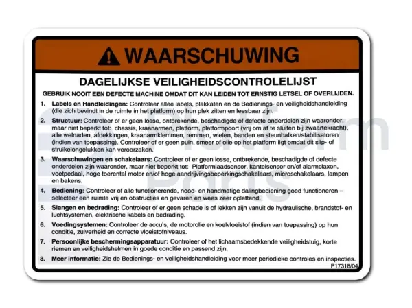 Decal label-daily checks