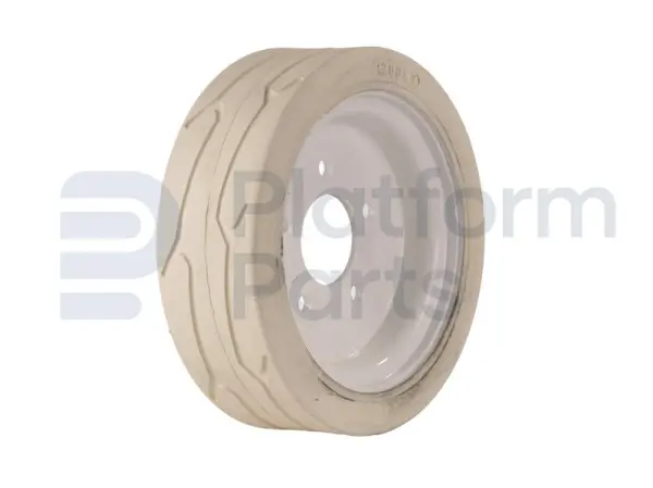 Non-marking wheel, white ('front, with pattern'