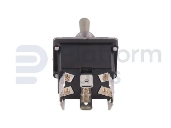 Toggle switch, (ON)-OFF-(ON), DPDT