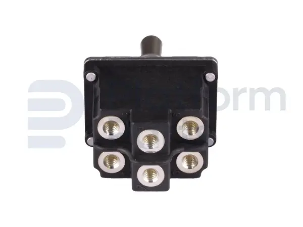 Toggle switch, (ON)-OFF-ON, DPDT