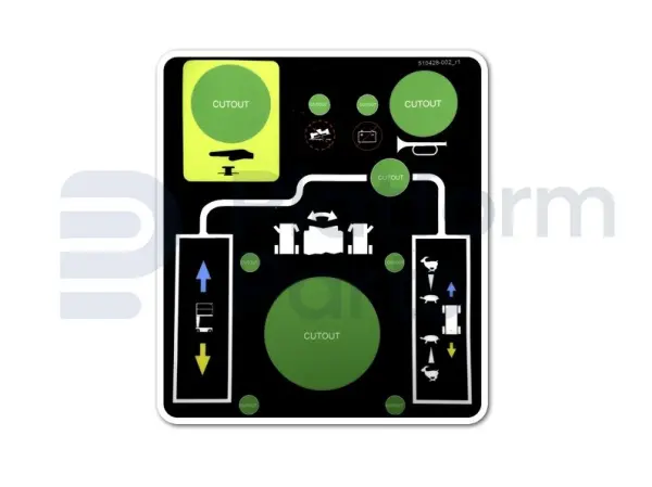 Decal, control, Overlay TM12 control box