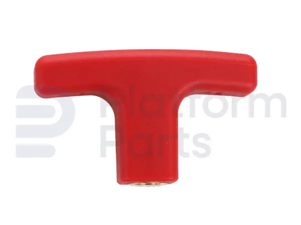 Emergency lowering cable, handle