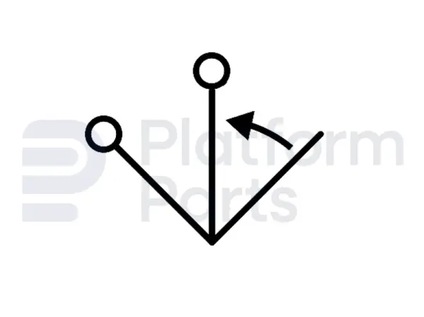 Switch, key, 3P spring return right to center, key removal from center/left
