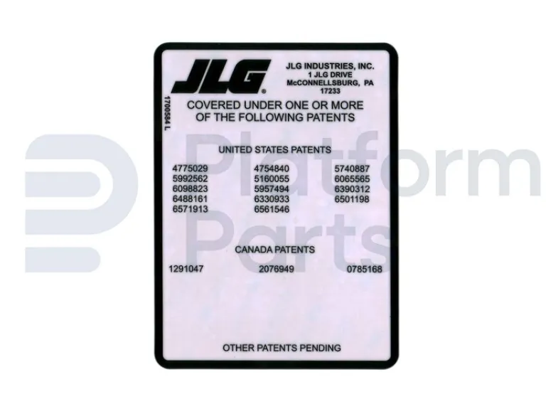 JLG - Decal, JLG - JL-1700584