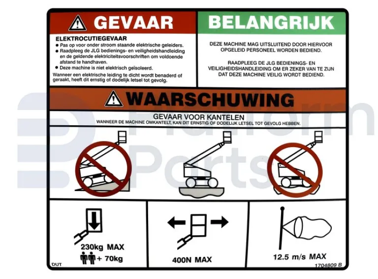 JLG - Decal, JLG - JL-1704809