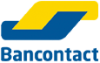 Logo of Bancontact, a Belgian online and card payment system, featuring a yellow and blue graphic design.