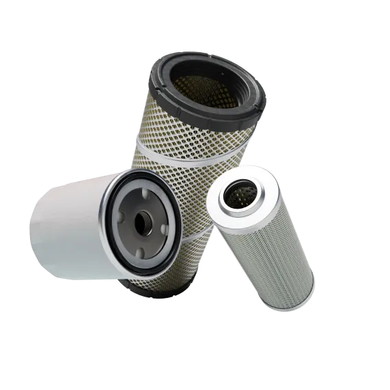 Three replacement filters for aerial work platforms, including oil, air and hydraulic filter types.