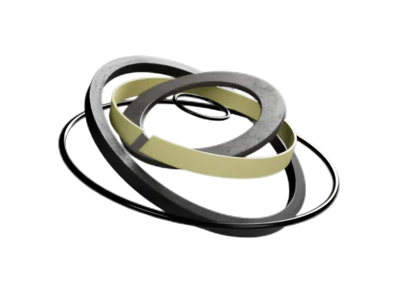 Various seals and O-rings used in hydraulic and mechanical systems of aerial work platforms.